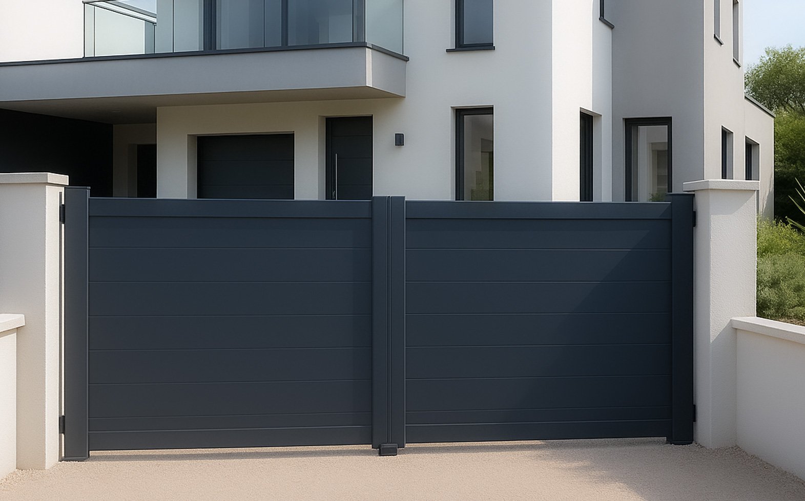 Portails aluminium, bois, PVC, sur-mesure, avec motorisation, électrique ou solaire